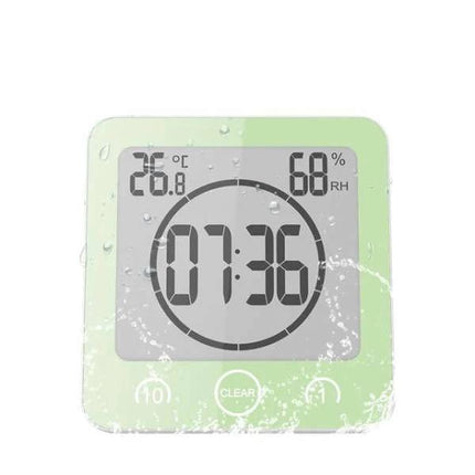 Vanntett digital baderomsklokke med timer