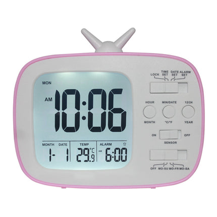 Digital vekkerklokke i retro TV-design