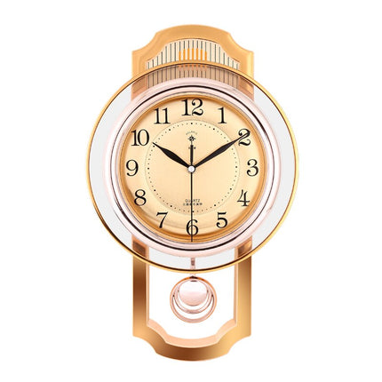 Elegant gullfarget vintage veggklokke med pendel