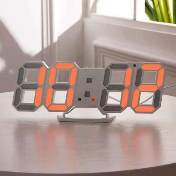 Moderne digital 3D-klokke med ledning