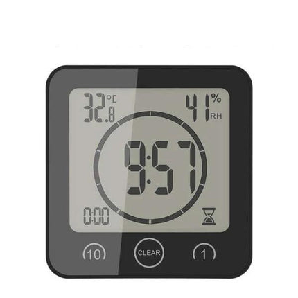 Vanntett digital baderomsklokke med timer