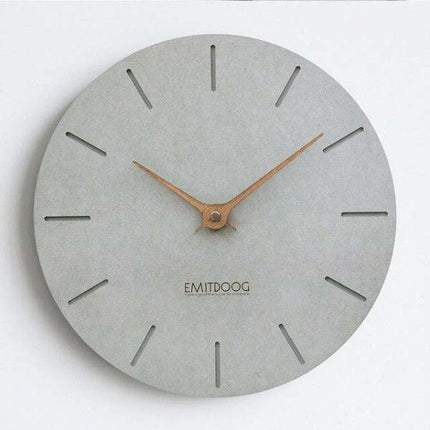 Stor minimalistisk veggklokke i betonglook