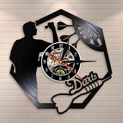 Vinylklokke med dartspill motiv dekor