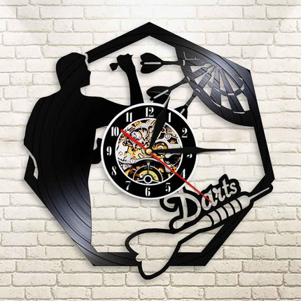 Vinylklokke med dartspill motiv dekor