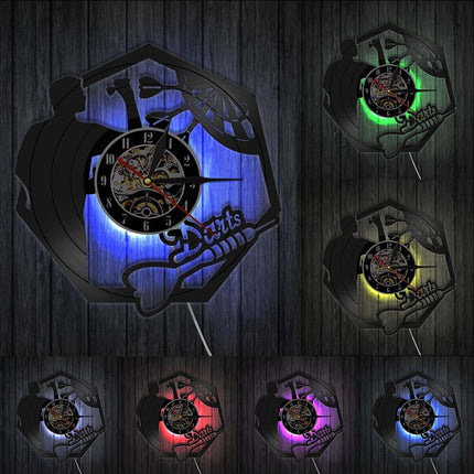 Vinylklokke med dartspill motiv dekor