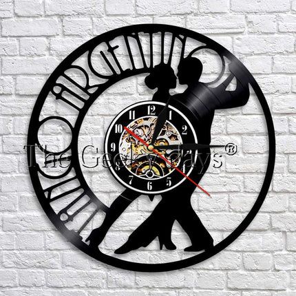 Tango dansere vinylplate veggklokke dekor