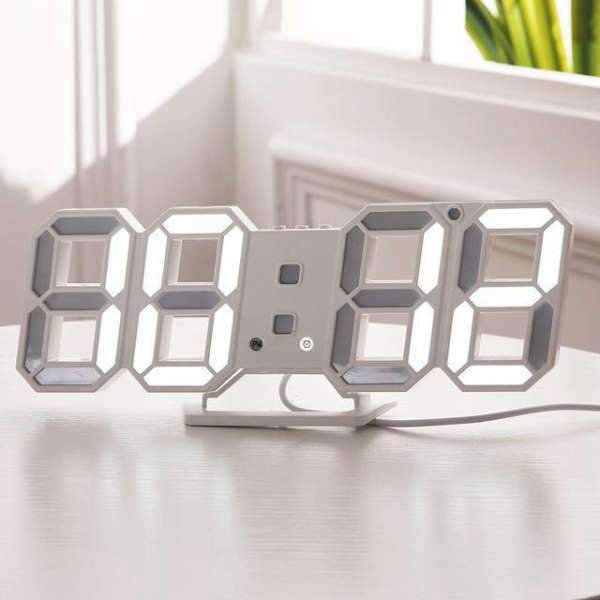 Moderne digital 3D-klokke med ledning
