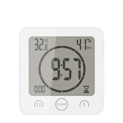 Vanntett digital baderomsklokke med timer