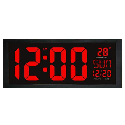 Trådløs digital LED-veggklokke for soverom