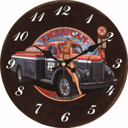 Retro amerikansk veggklokke i pin-up stil