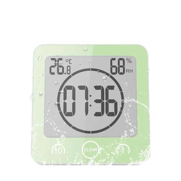 Vanntett digital baderomsklokke med timer