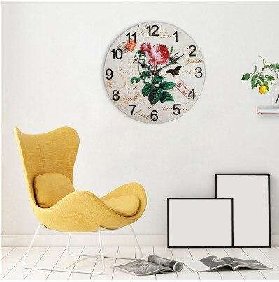 Stor romantisk veggklokke med roser