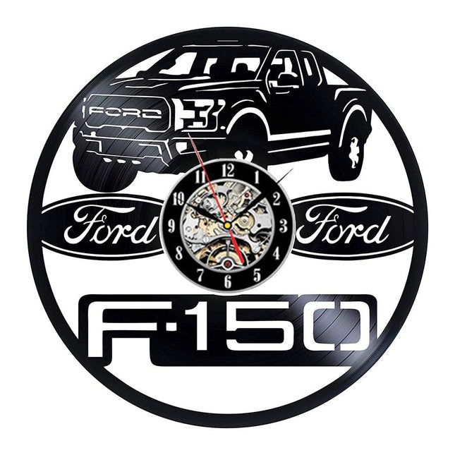 Ford Mustang bil vinylplate veggklokke