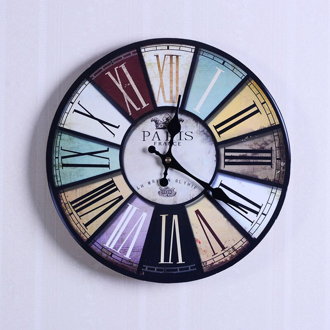 Retro 60-talls veggklokke, bilskilt design