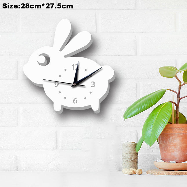 Hvit rakett veggklokke for barnerom