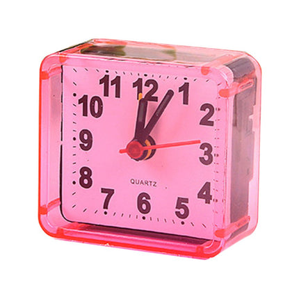 Gjennomsiktig firkantet analog vekkerklokke