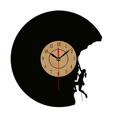 Veggklokke i vinyl med klatremotiv