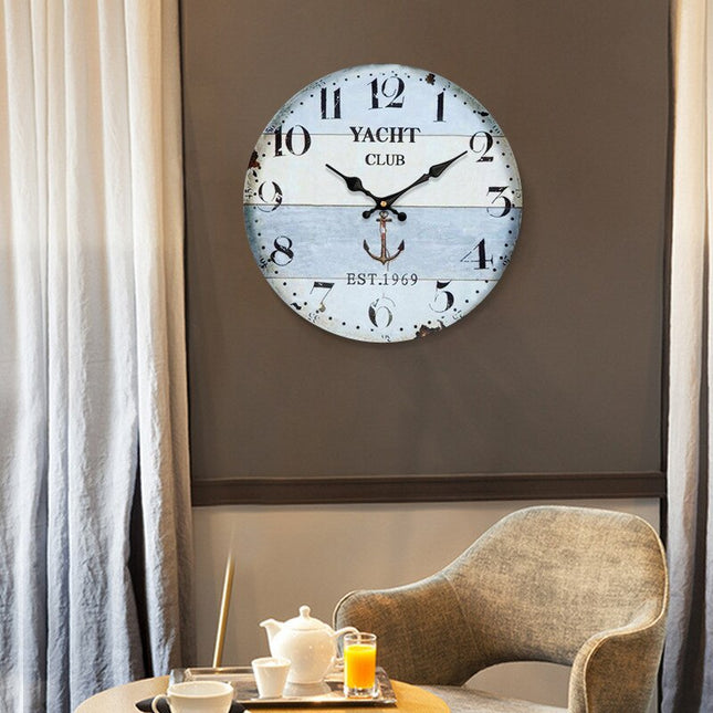 Stor industriell vintage veggklokke med romertall