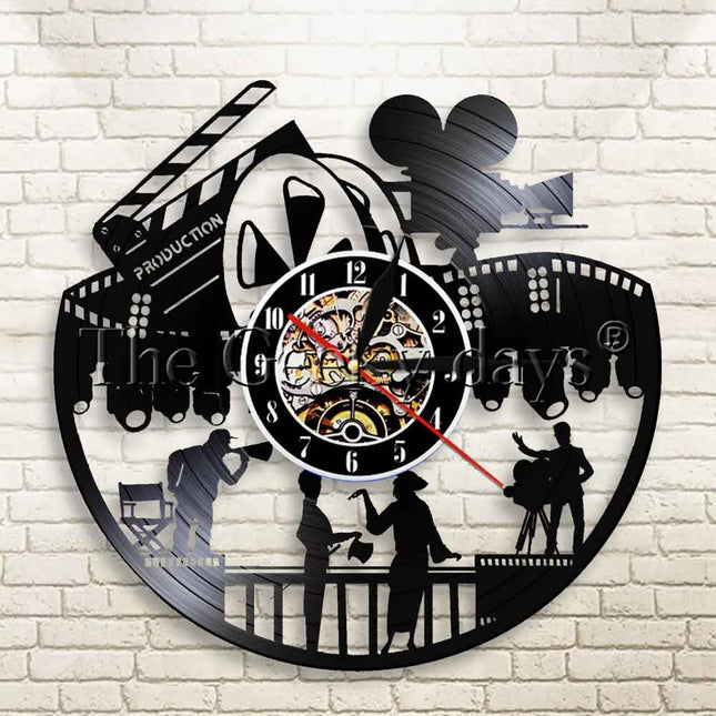 Unik vinylklokke med kino tema