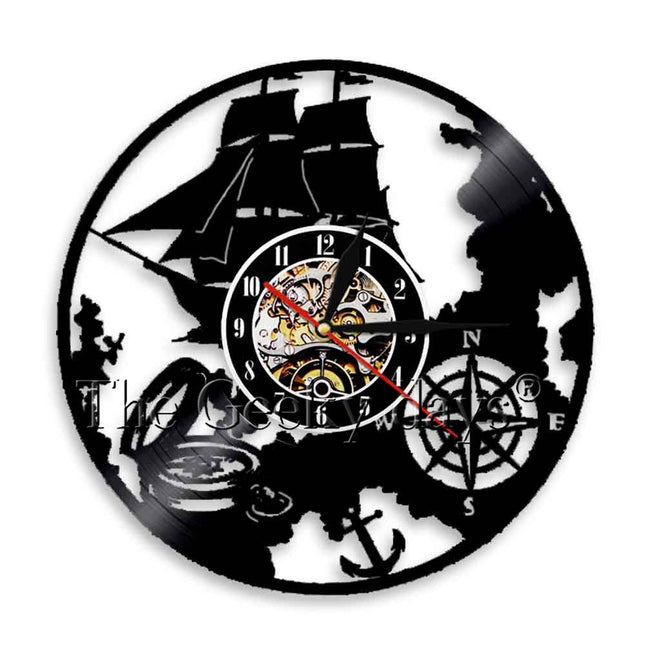 Maritim vinylklokke med anker