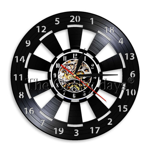 Vinylklokke med dartspill motiv dekor