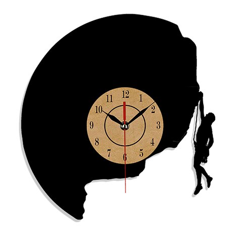 Veggklokke i vinyl med klatremotiv
