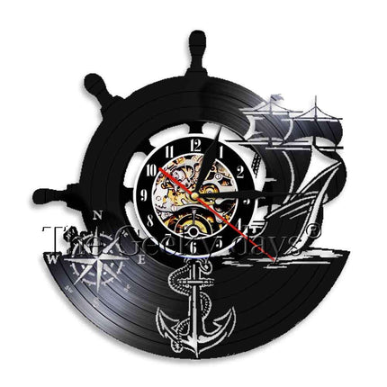Maritim vinylklokke med anker