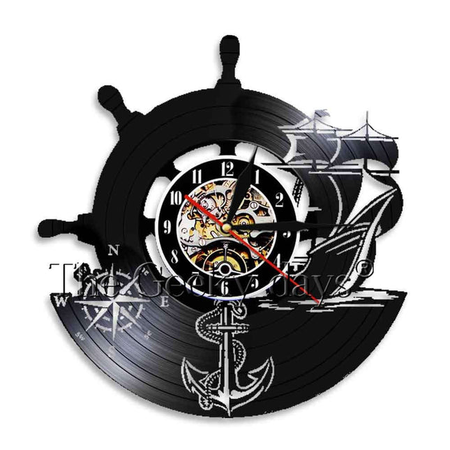Maritim vinylklokke med anker