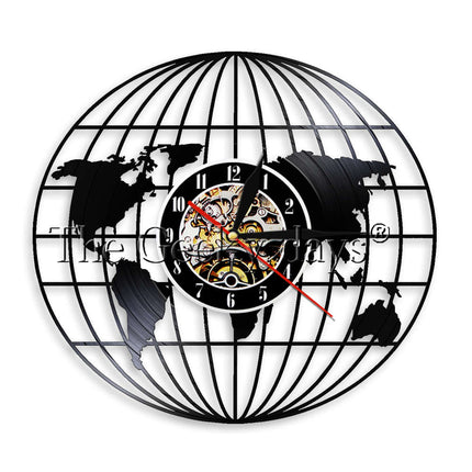 Vinylklokke med verdenskart design