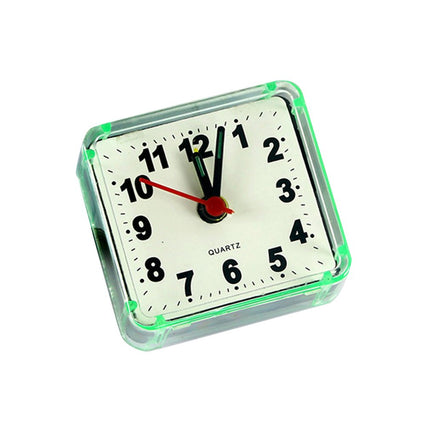 Gjennomsiktig firkantet analog vekkerklokke