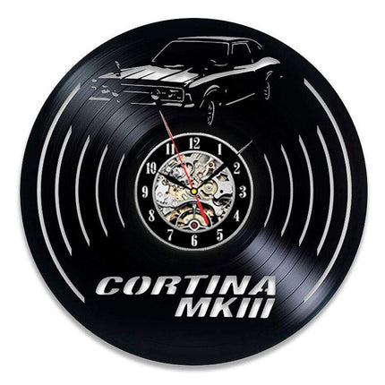Ford Mustang bil vinylplate veggklokke