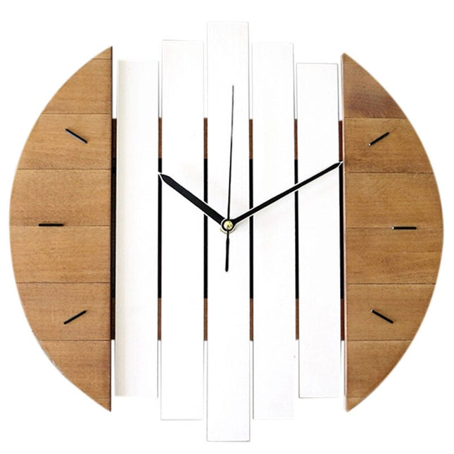Moderne todelt veggklokke i tre