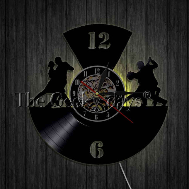 Tango dansere vinylplate veggklokke dekor