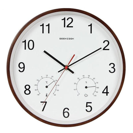 Veggklokke med termometer og hygrometer