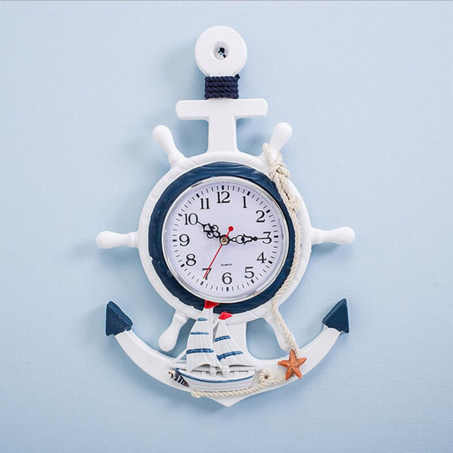 Maritim veggklokke formet som anker