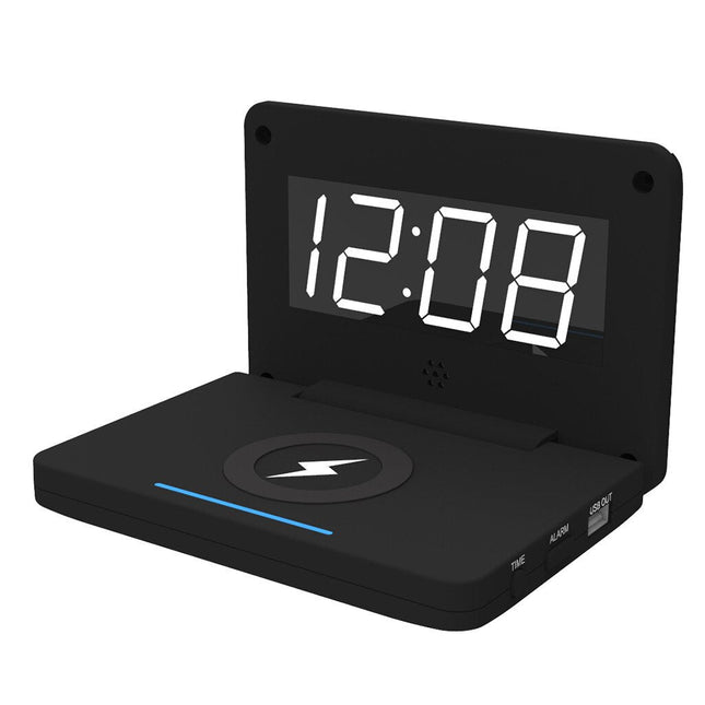 Digital vekkerklokke med trådløs lading