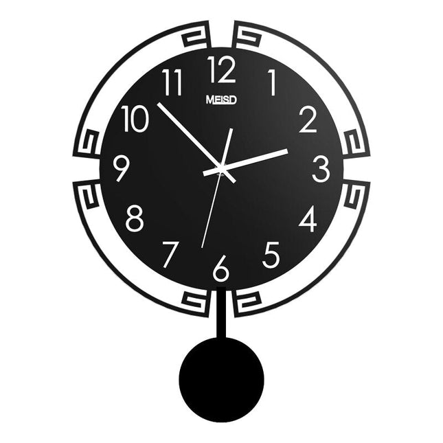 Moderne svart vintage veggklokke med pendel