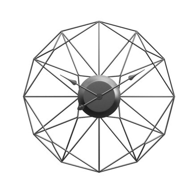 Minimalistisk metall veggklokke i geometrisk design