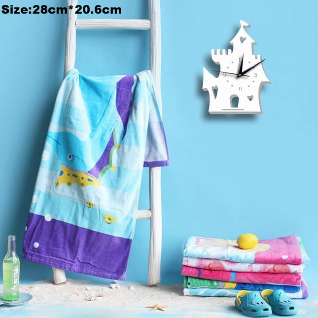 Hvit rakett veggklokke for barnerom