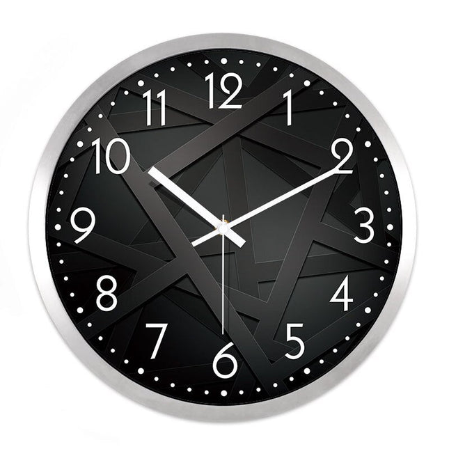 Moderne svart veggklokke med 3D-mønster