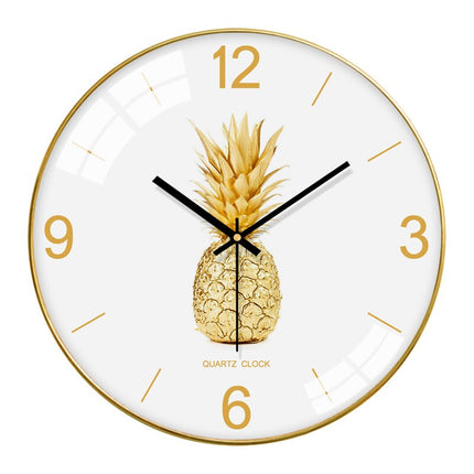Moderne glassveggklokke med ananas motiv
