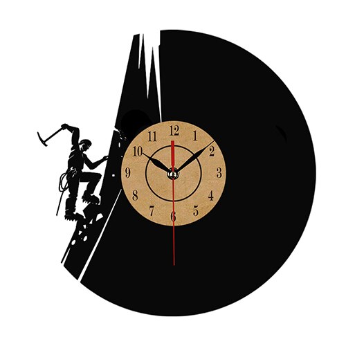 Veggklokke i vinyl med klatremotiv