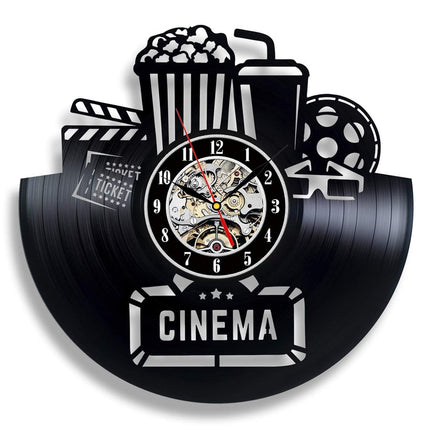 Unik vinylklokke med kino tema