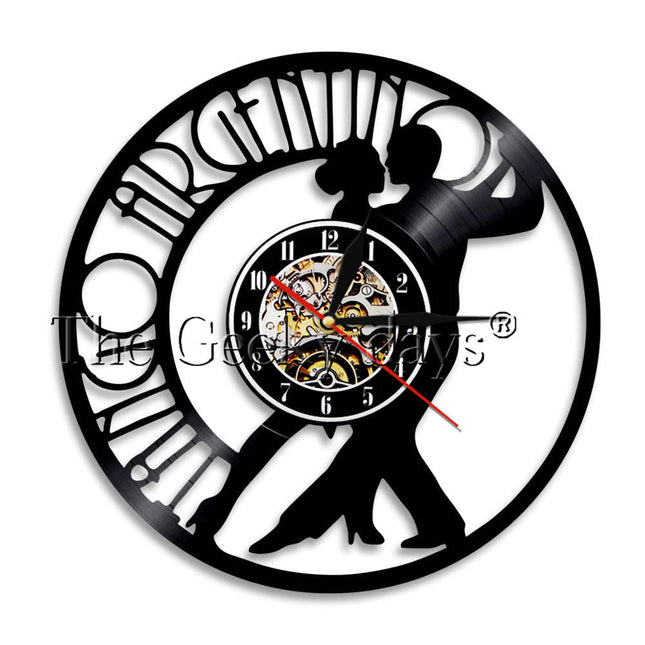 Tango dansere vinylplate veggklokke dekor