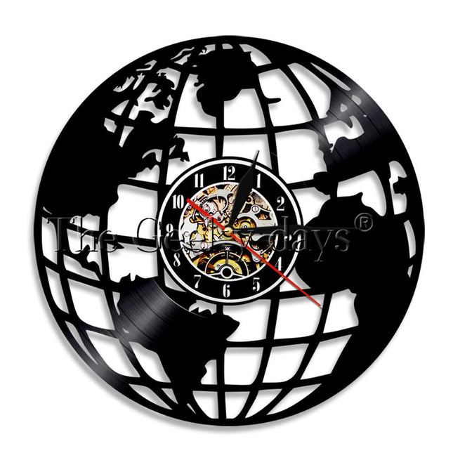 Vinylklokke med verdenskart design