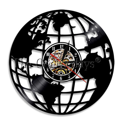 Vinylklokke med verdenskart design
