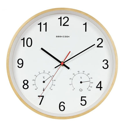 Veggklokke med termometer og hygrometer