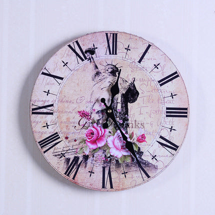 Retro 60-talls veggklokke, bilskilt design