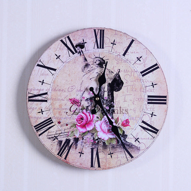 Retro 60-talls veggklokke, bilskilt design