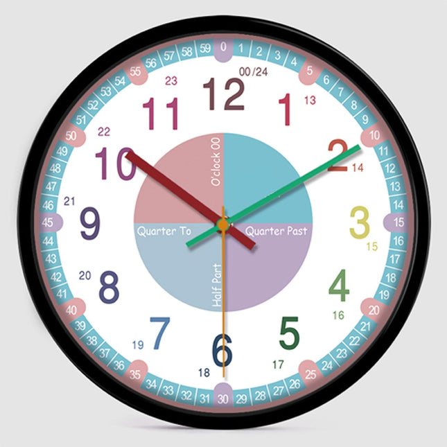 Pedagogisk veggklokke for å lære klokken